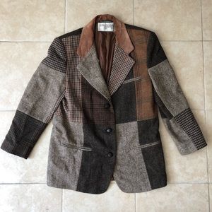 Women’s Vintage Patchwork Lined Wool Blazer